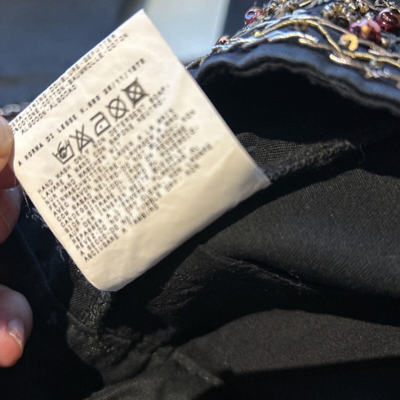 Just Cavalli Gold Label black pant jeans rhinestone gold embellished sz 40 Italy - Picture 14 of 16